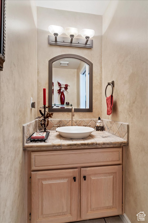 Bathroom featuring vanity