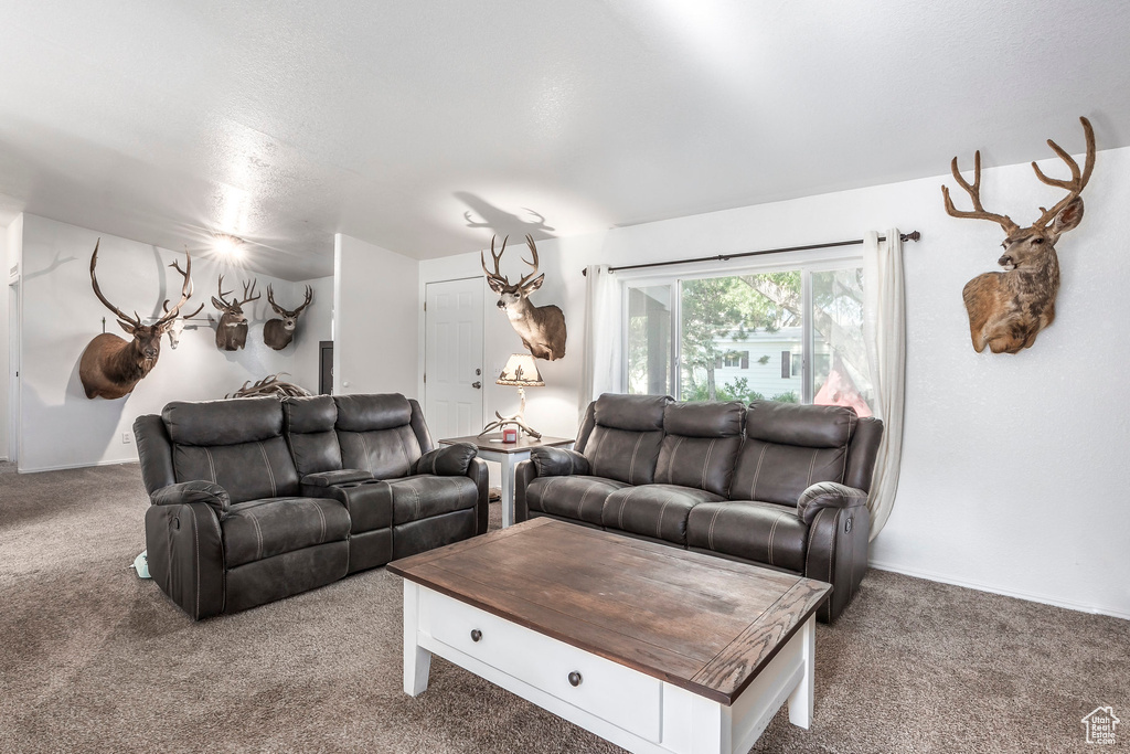 View of carpeted living room