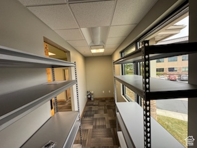 Corridor with a drop ceiling