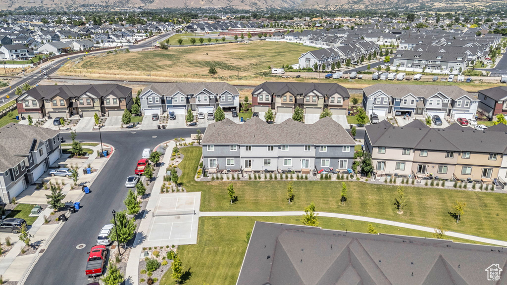 Aerial perspective of suburban area