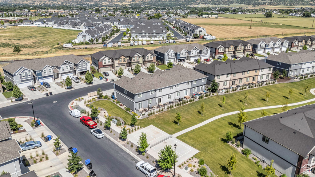Aerial view of residential area