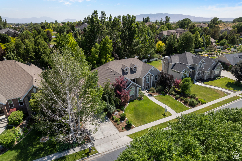 Aerial perspective of suburban area