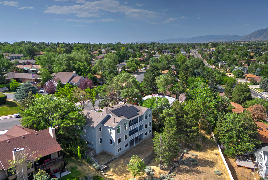 Aerial perspective of suburban area