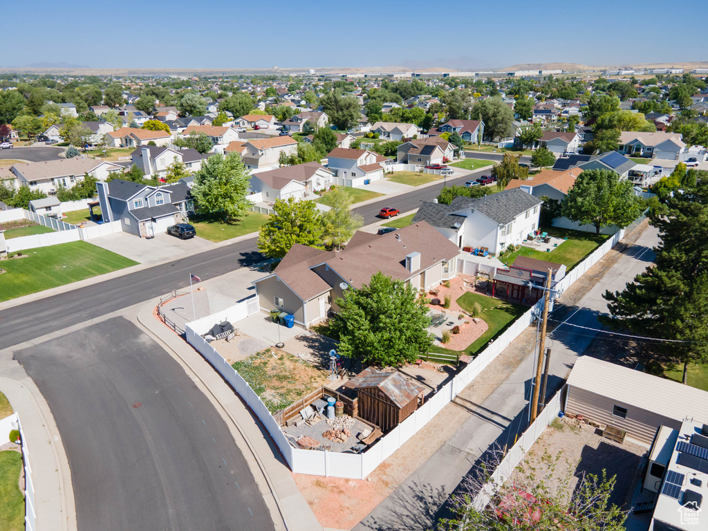 Aerial view of residential area
