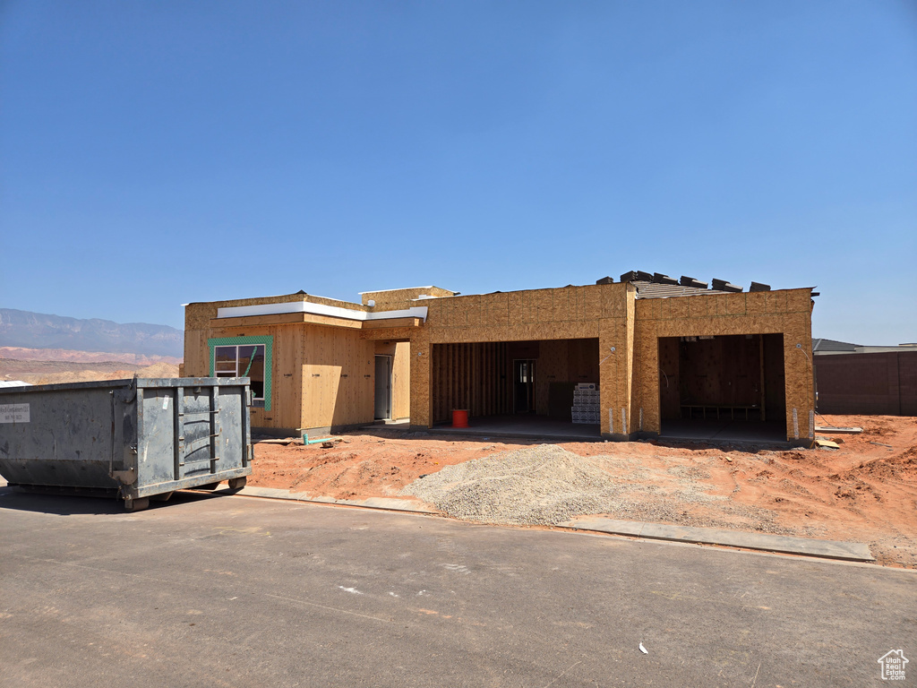 Unfinished property with a mountain view