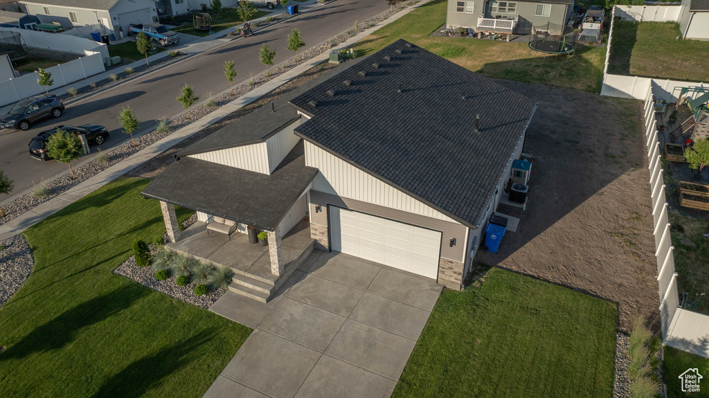 Aerial view of residential area