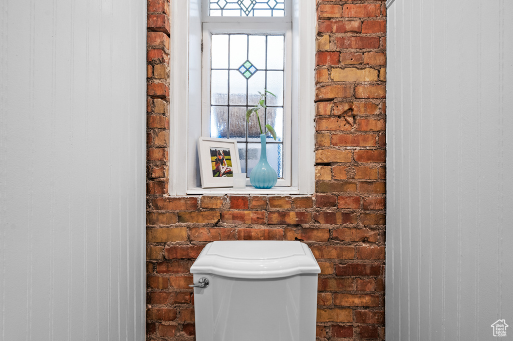 Detailed view of brick wall