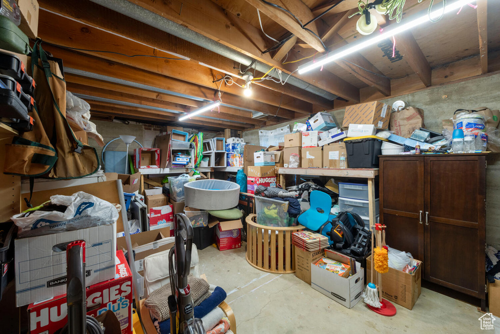 View of unfinished basement
