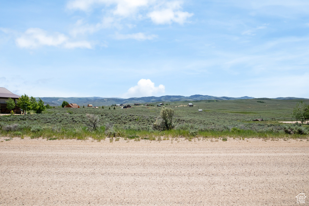 View of mountain background with rural landscape