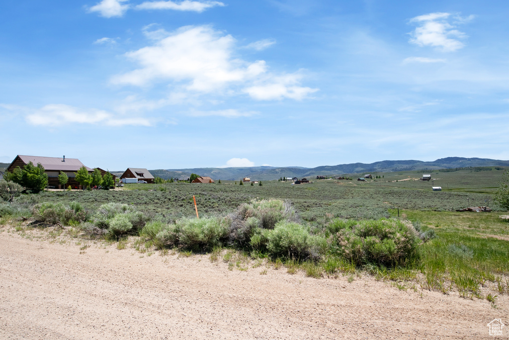Mountain view with rural landscape