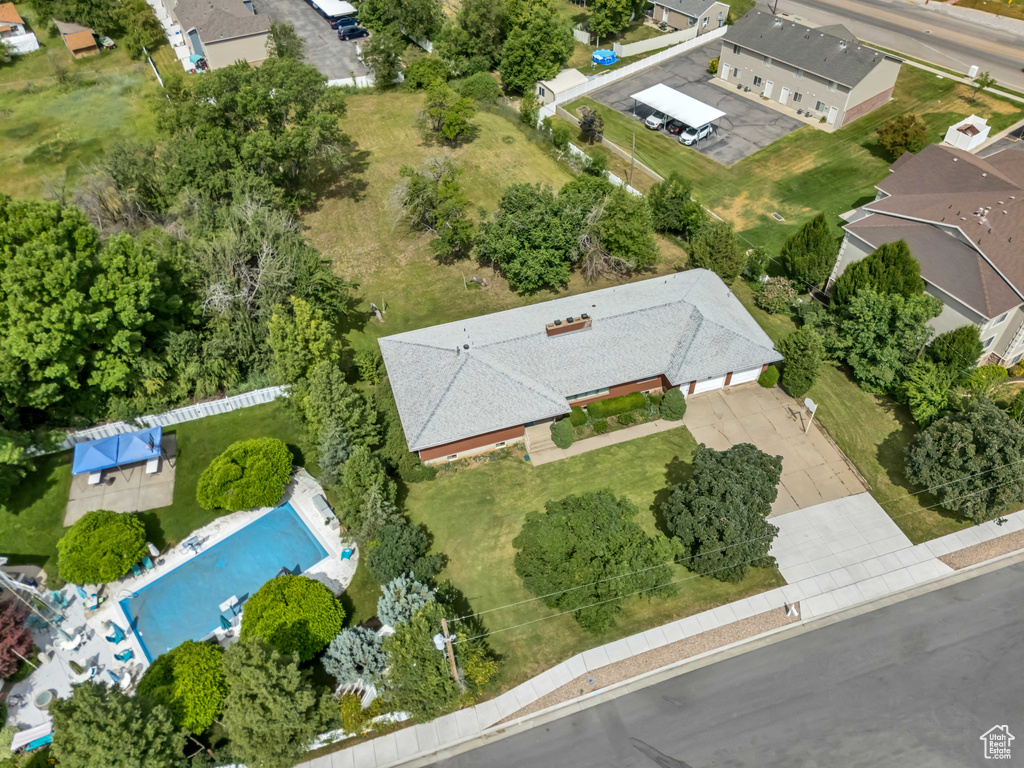 Aerial view of residential area