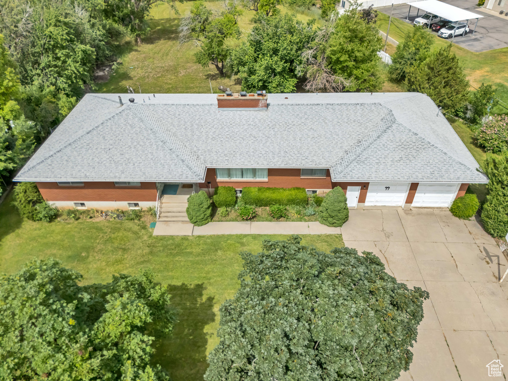 View from above of property