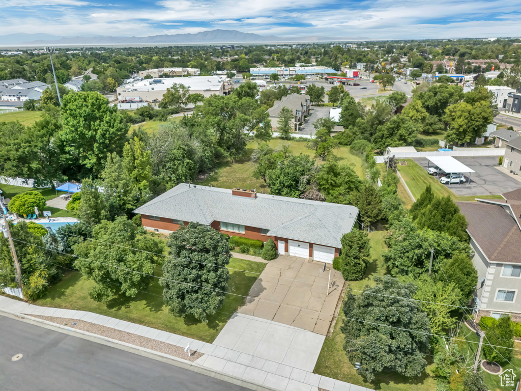 Aerial view of residential area
