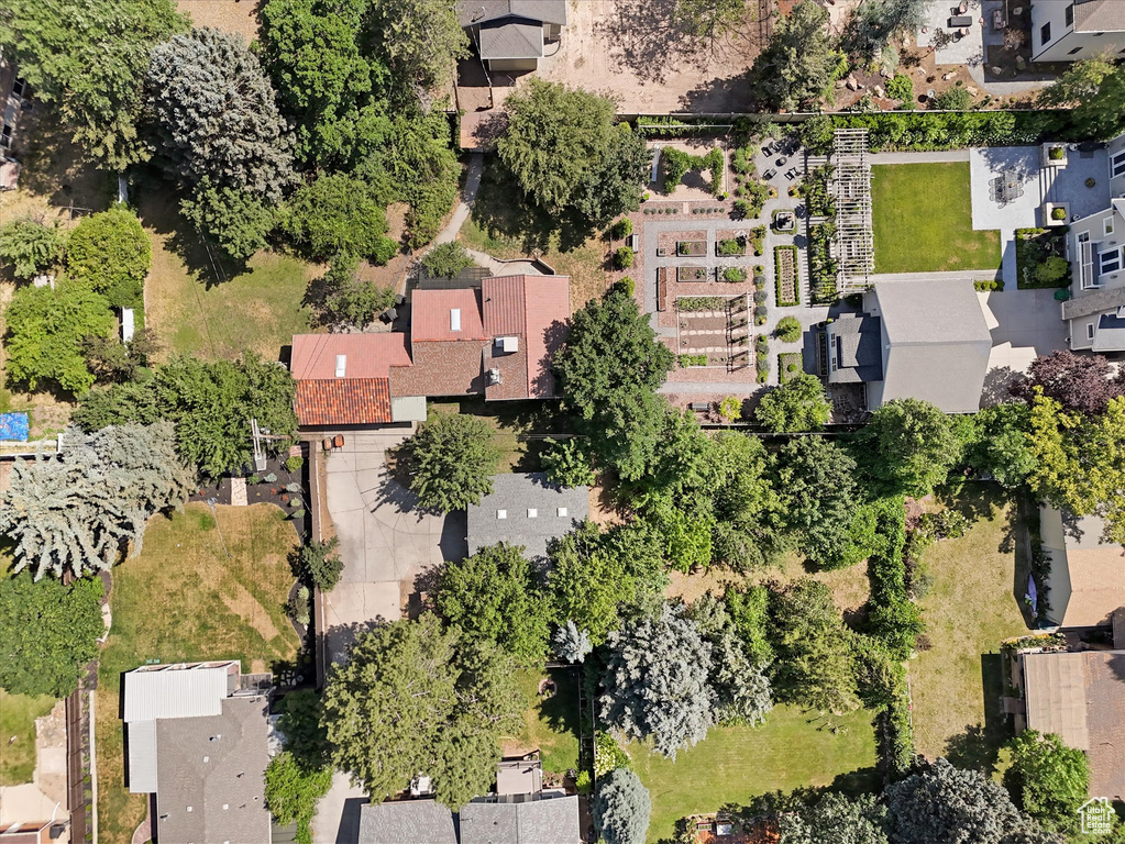 Aerial perspective of suburban area