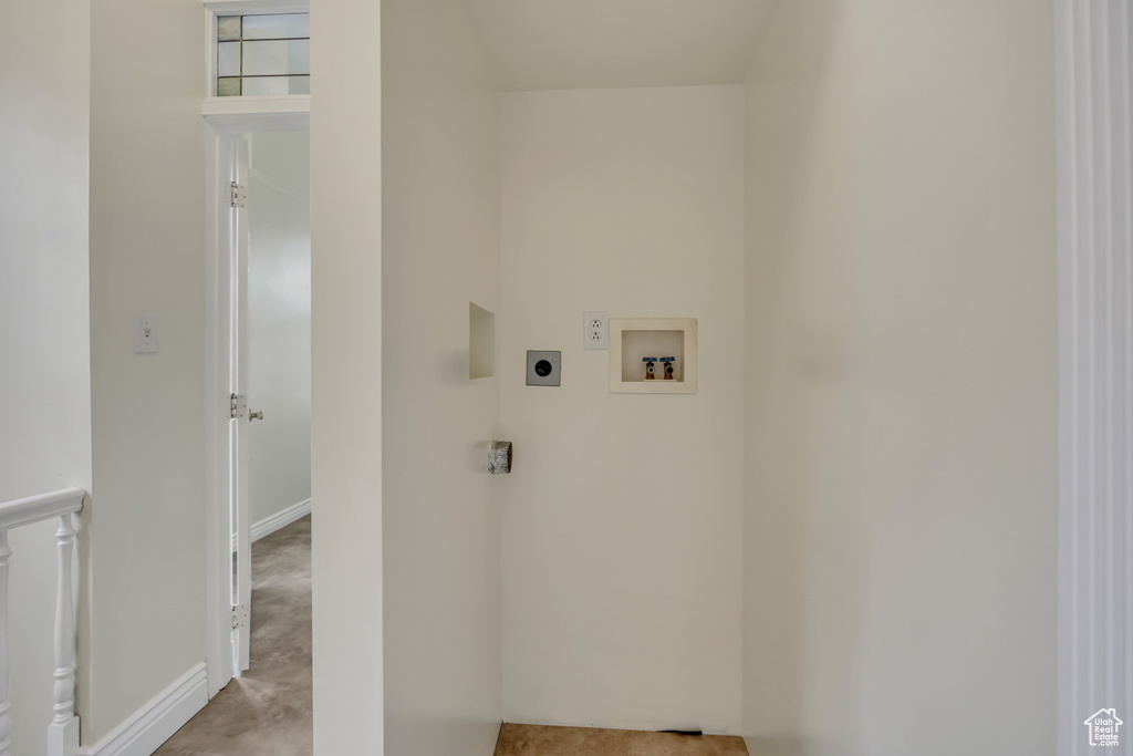 Laundry room featuring hookup for an electric dryer and washer hookup