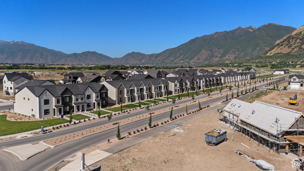 View of mountain backdrop with nearby suburban area