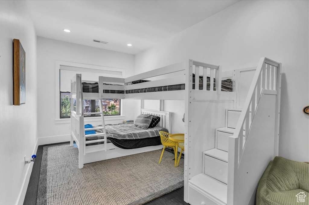 Bedroom with baseboards and recessed lighting