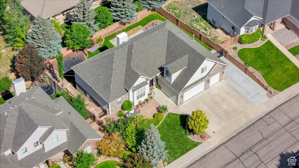 Aerial view of residential area