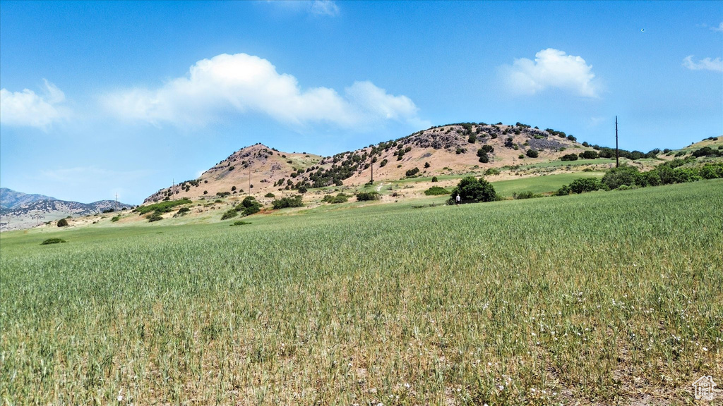 View of mountain background with rural landscape
