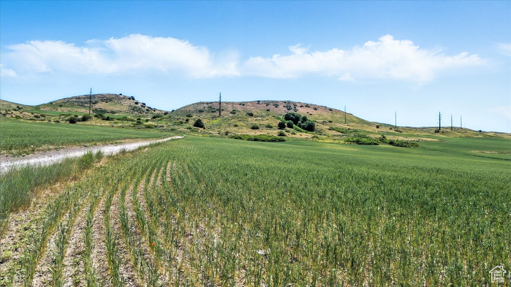 Mountain view with rural landscape