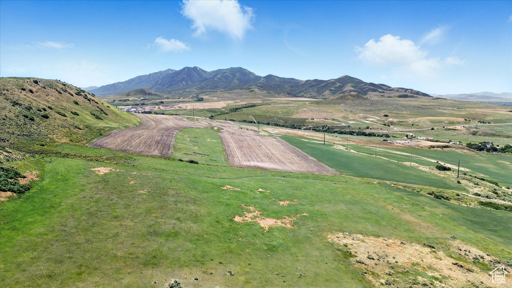 Mountain view with rural landscape