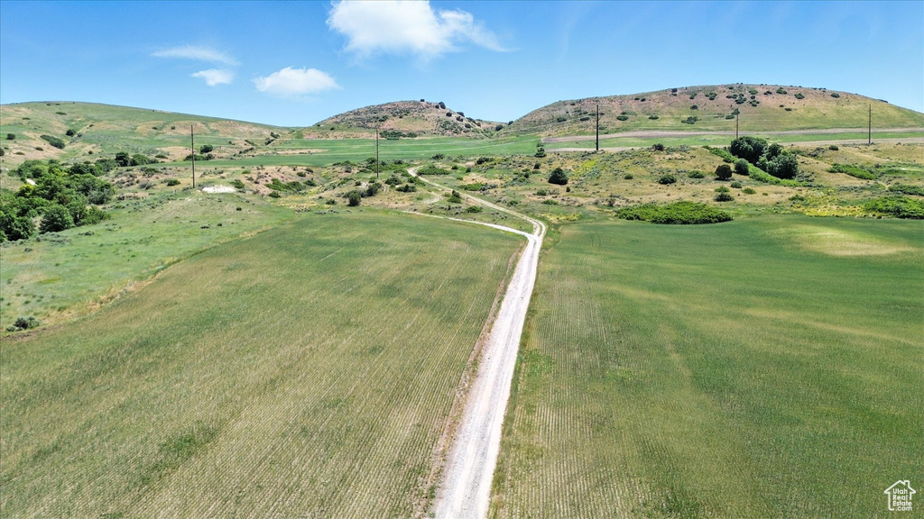 Mountain view with rural landscape