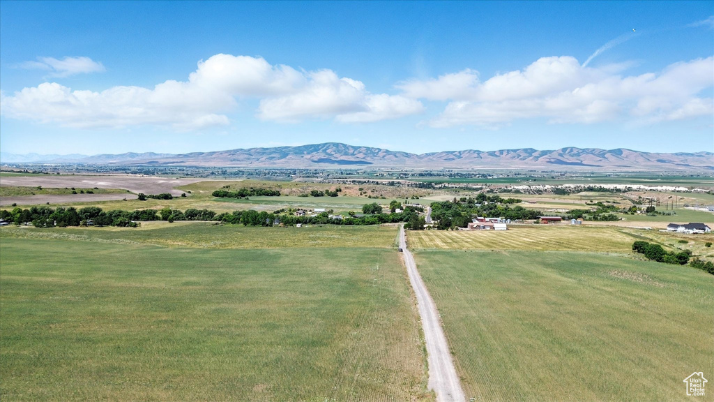 View of mountain background with rural landscape