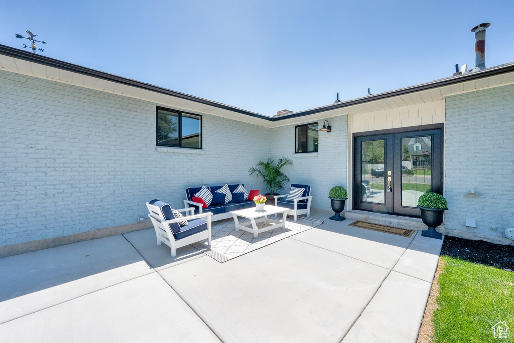 View of patio / terrace with french doors and outdoor lounge area