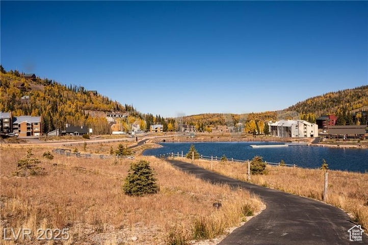 Water view with a mountainous background