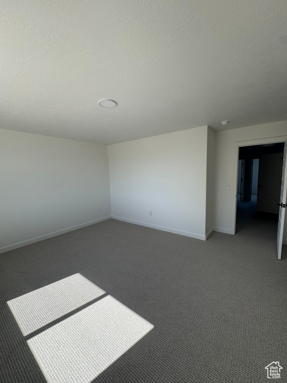 Spare room with carpet floors and a textured ceiling