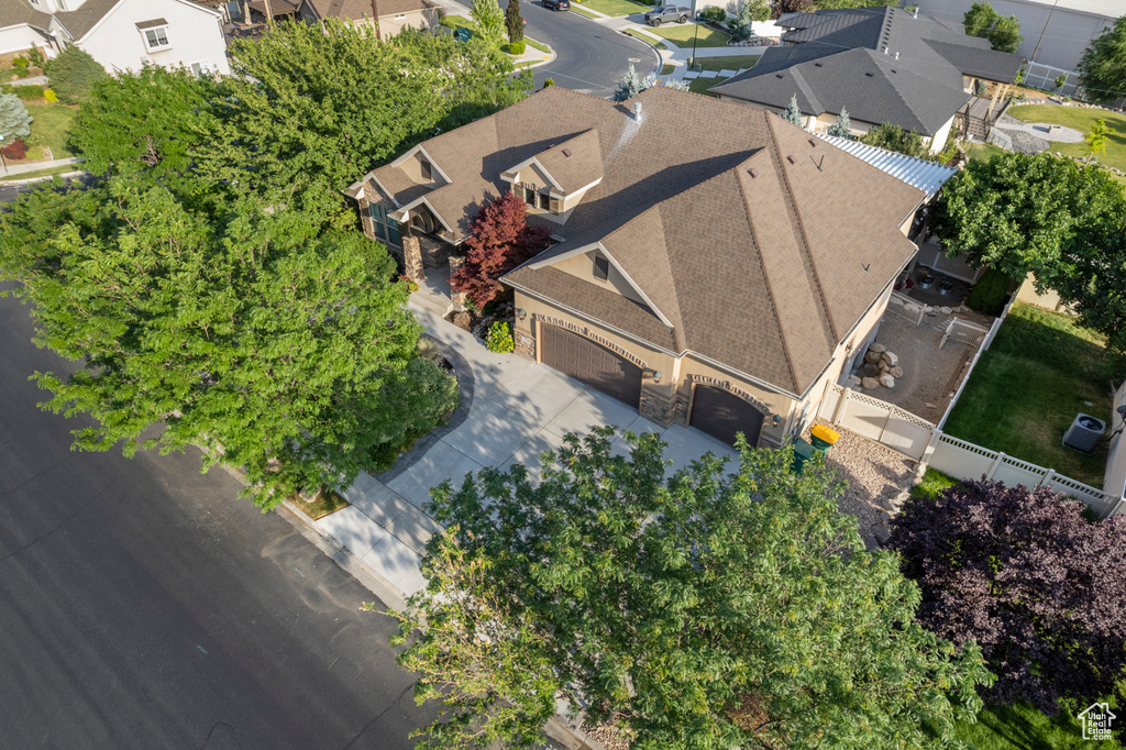 Aerial view of residential area