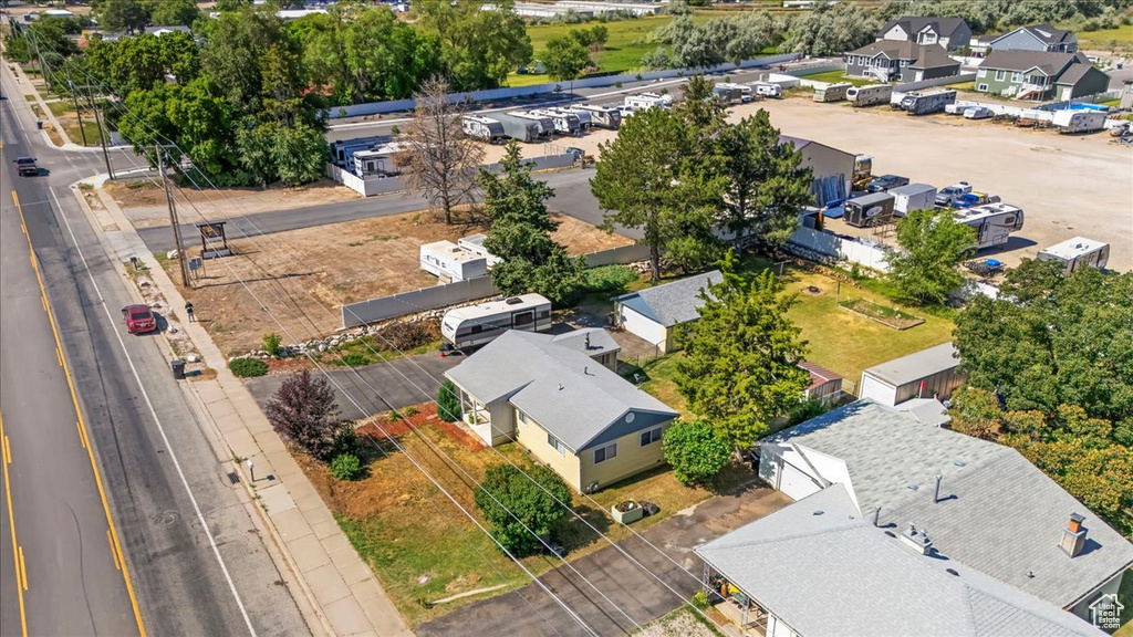 Aerial perspective of suburban area
