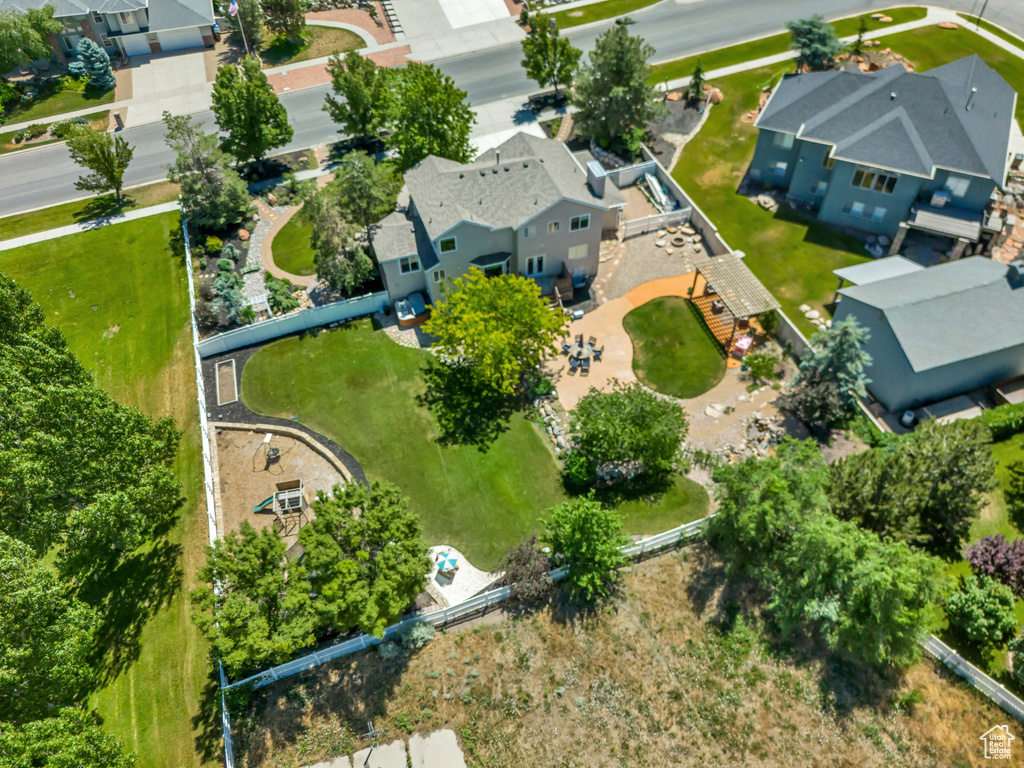 Aerial view of residential area