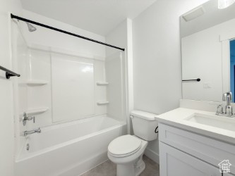 Bathroom with vanity and shower / bathtub combination