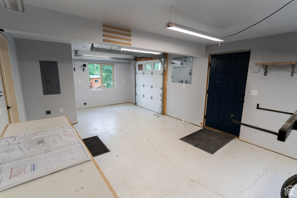 Garage with electric panel