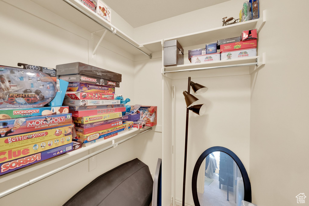 View of walk in closet