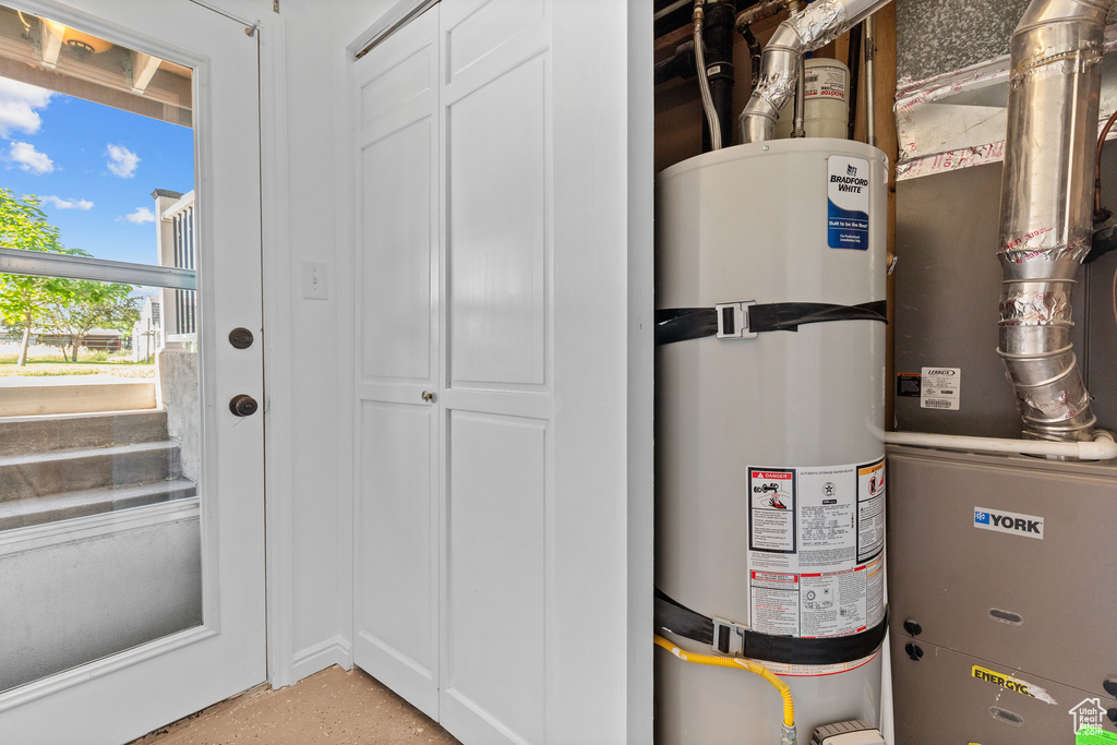 Utilities with water heater and heating unit