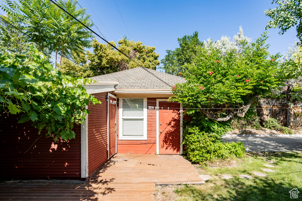 View of outbuilding