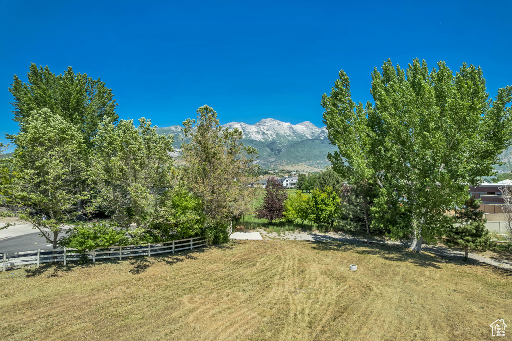 View of yard with a mountain view