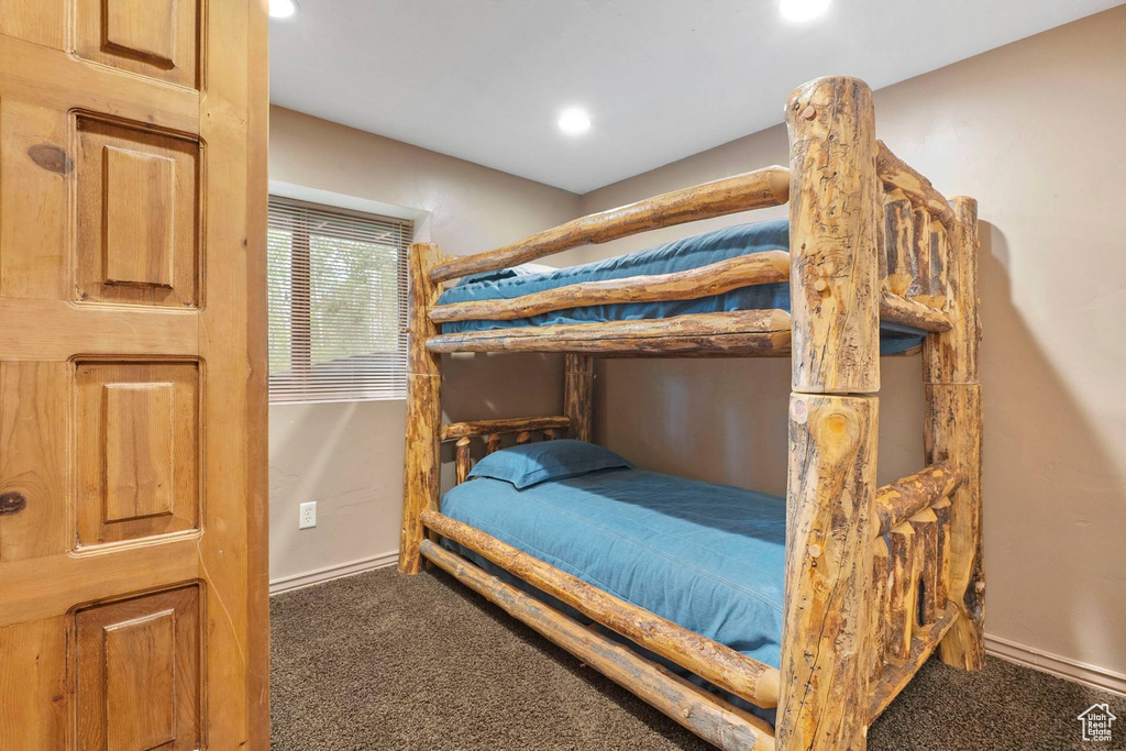 Bedroom featuring carpet flooring and recessed lighting