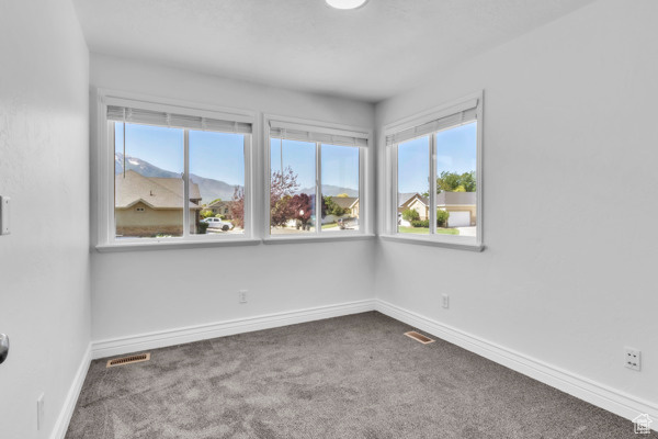 Spare room with carpet and baseboards
