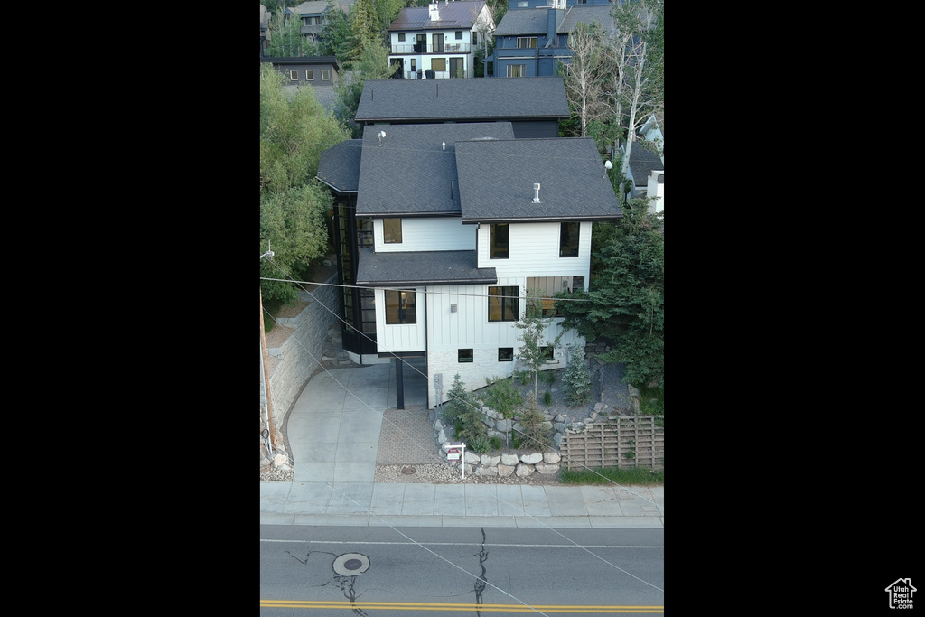 View from above of property