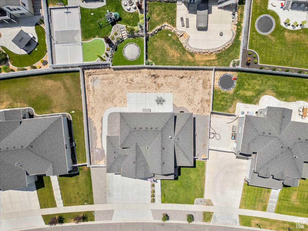 Aerial perspective of suburban area