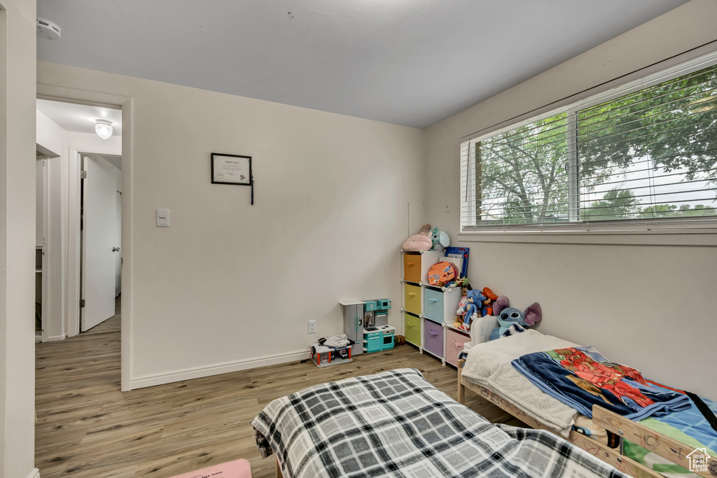 Bedroom featuring wood finished floors