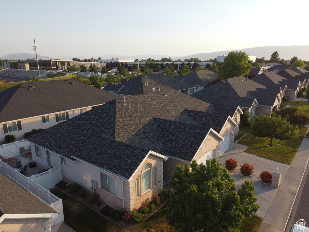 Aerial view of residential area