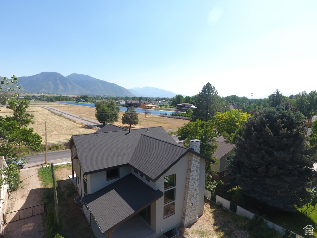 Drone / aerial view of a water and mountain view