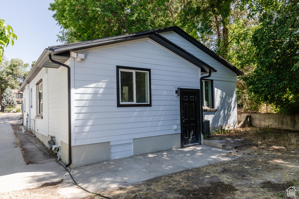 View of front of property with a patio area