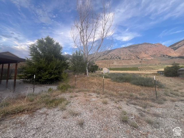 Mountain view with rural landscape