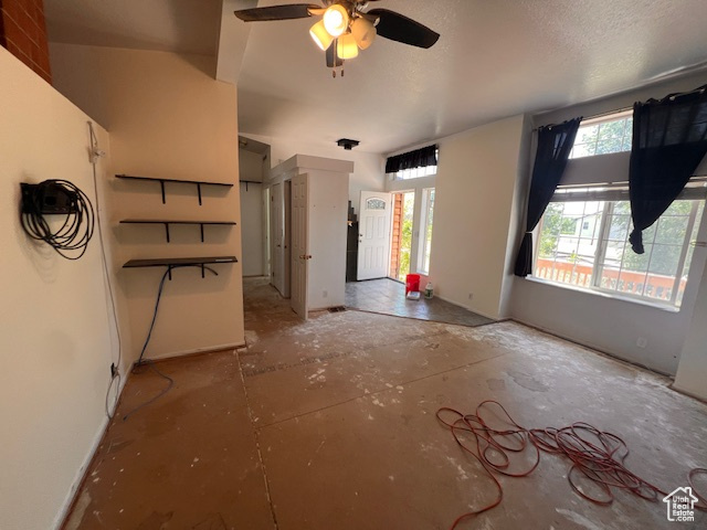 Spare room with a ceiling fan