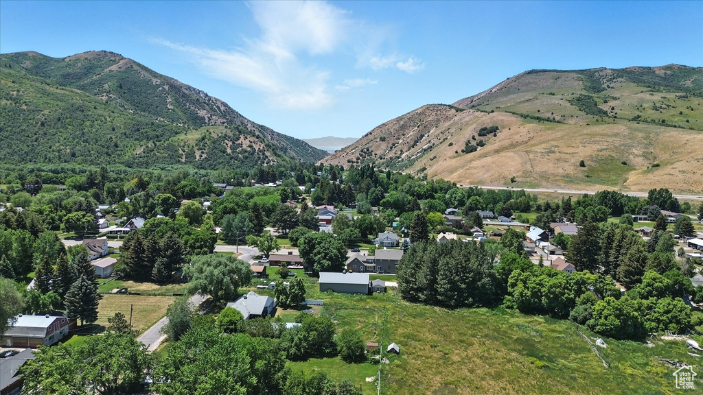 Mountain view with nearby suburban area